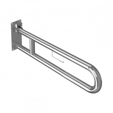 Поручень опорный для санузла 80019-1, откидной, с фиксатором, с бумагодержателем, пристенный, нержавеющая сталь, D38 мм Поручень опорный для санузла 80019-1, откидной, с фиксатором, с бумагодержателем, пристенный, нержавеющая сталь, D38 мм